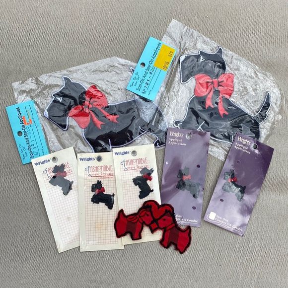 Vintage Other - Bundle of 8 Vintage Scottie Dog Sew on or Iron on Appliqués Various Sizes